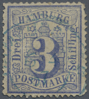 O Hamburg - Marken Und Briefe: 1864, 3 Schilling Ultramarin, Gezähnt Mit Seltenem Plattenfehler: Zweit - Hamburg (Amburgo)