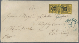Br Hannover - Marken Und Briefe: 1851, 1/10 Thaler Im Senkrechten Paar Auf Faltcouvert Mit Blauem K2 "U - Hanover