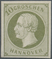 ** Hannover - Marken Und Briefe: 1861, 10 Gr. Dunkelgrünlicholiv, Plattenfehler IV "Kratzer", Allseits - Hanover