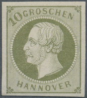 ** Hannover - Marken Und Briefe: 1861, 10 Gr. Dunkelgrünlicholiv, Plattenfehler IV "Kratzer", Allseits - Hannover