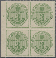 **/ Hannover - Marken Und Briefe: 1864. Ziffernzeichnung 3 Pfg. Dunkelolivgrün, Rosa Gummierung, Postfri - Hanover