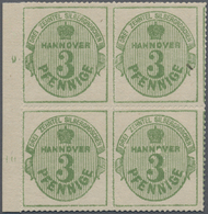 **/ Hannover - Marken Und Briefe: 1864. Ziffernzeichnung 3 Pfg. Dunkelolivgrün, Rosa Gummierung, Postfri - Hanovre