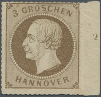 * Hannover - Marken Und Briefe: 1864, 3 Gr. Braun, ROSA GUMMIERUNG, Ungebrauchtes Luxusstück (nur Mini - Hanover