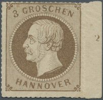 * Hannover - Marken Und Briefe: 1864, 3 Gr. Braun, ROSA GUMMIERUNG, Ungebrauchtes Luxusstück (nur Mini - Hanovre