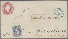 Br Hannover - Ganzsachen: 1865, Freimarke 2 Gr Als Zusatzfrankatur Auf 1 Gr Ganzsachen-Umschlag Von "HA - Hanover