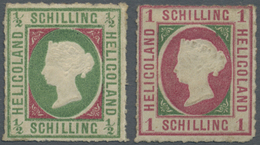 * Helgoland - Marken Und Briefe: 1867, Victoria Ovalausgabe ½ S (Kopftype I) Und 1 S Durchstochen, Bei - Heligoland