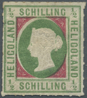 * Helgoland - Marken Und Briefe: 1867, Königin Victoria ½ Sh. Bläulichgrün/rötlichkarmin In Kopftype I - Heligoland