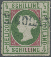 O Helgoland - Marken Und Briefe: 1867, ½ S Bläulichgrün/rötlichkarmin Mit Kopftype II Gestempelt Mit E - Heligoland