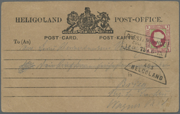 Br Helgoland - Marken Und Briefe: 1869, Königin Viktoria 1 Sh. Karmin/gelblichgrün Mit Leinenpapier Auf - Heligoland