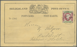 Br Helgoland - Marken Und Briefe: 1873, Königin Viktoria 3/4 S Hellgrün/rosa Auf Vorläufer-Postkarte Ge - Héligoland