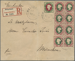 Br/ Helgoland - Marken Und Briefe: 1875, Königin Viktoria 3 F/5Pf. Als VIERERBLOCK + PAAR, Sowie Paar 3 - Heligoland