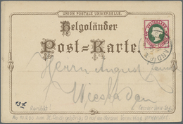 Helgoland - Marken Und Briefe: 1890, Ansichtskarte Mit 3 F/5Pf. Marke Entwertet Mit LETZTAGSTEMPEL D - Héligoland
