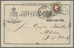 GA Helgoland - Marken Und Briefe: 1883, 1 1/2 P./10 Pfg. Freimarke Dunkelgrün/dunkelilakarmin Mit Runds - Heligoland