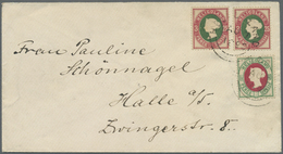 Br Helgoland - Marken Und Briefe: 1875, Königin Viktoria 1½ P/10 Pf. Zusammen Mit Zweimal 3 P/25 Pf. (M - Héligoland