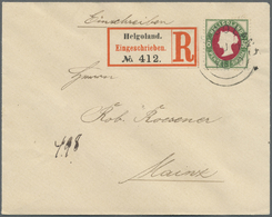 Br Helgoland - Marken Und Briefe: 1875, 6 P/50 Pf. Grün/dunkelkarmin (UV Rot) Auf Einschreiben Von "HEL - Héligoland