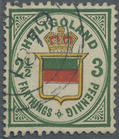 O Helgoland - Marken Und Briefe: 1876, Wappenausgabe 2½ F / 3 Pf. Dunkelgrün/zinnoberrot Mit Rundstemp - Héligoland