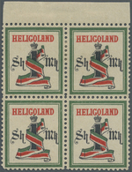 /*/** Helgoland - Marken Und Briefe: 1879, 1 Sh/1 M Im Oberrand-Viererblock, Obere Marken Mit Falz, Untere - Héligoland