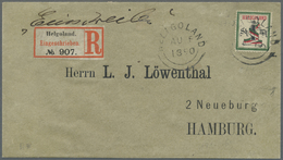 Br Helgoland - Marken Und Briefe: 1879, 1 Sh./1 Mark Dunkelgrün/schwarz/karmin Auf Einschreiben Mit R-Z - Heligoland
