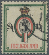 O Helgoland - Marken Und Briefe: 1879, Ziffernausgabe 5 Sh / 5 M Blaugrün/rosa/schwarz/bräunlich Mit R - Heligoland