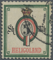 O Helgoland - Marken Und Briefe: 1879, Ziffernausgabe 5 Sh / 5 M Blaugrün/rosa/schwarz/bräunlich Mit R - Héligoland