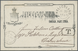 GA Helgoland - Ganzsachen: 1889, 5 Farthings / 10 Pfennig Ganzsachenkarte Von "HELIGOLAND JU 30 1889" N - Héligoland