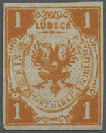 * Lübeck - Marken Und Briefe: 1859, 1 Schilling Orange Ungebraucht, Leuchtend Farbfrisch Mit Vollständ - Lubeck
