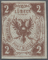 (*) Lübeck - Marken Und Briefe: 1859, 2 S Mit Fehldruck "ZWEI EIN HALB" Im Linken Schriftband, Ungebrauc - Lübeck