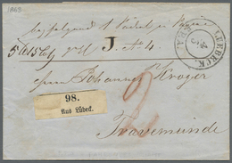 Br Lübeck - Marken Und Briefe: 1863: "LUEBECK F.P.A" (Mi. 150,- ) K2 Auf Paketbrief Nach Travemünde - Lübeck