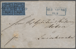 Br Oldenburg - Marken Und Briefe: 1852, 1/30 Th., Im Waagerechten Paar Der Typen I Und III, Die Rechte - Oldenbourg