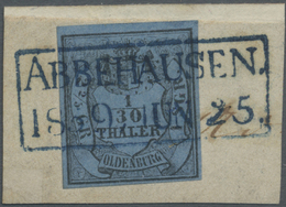 Brfst Oldenburg - Marken Und Briefe: 1854, 1/30 Th. Schwarz Auf Lebhaftgrauultramarin, Type III, Voll- Bis - Oldenburg