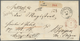 Br Preußen - Vorphilatelie: 1866, Paketbegleitbrief Von STRALSUND Nach Bergen Auf Rügen, Hier Roter Pac - Prefilatelia