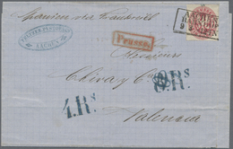 Br Preußen - Marken Und Briefe: 1863, 1 Silbergr. Karmin, Am 9.3. Auf Brief Von Aachen Nach Valencia/Sp - Altri & Non Classificati