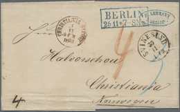 Br Preußen - Marken Und Briefe: 1863, R2 "BERLIN/ 25 11 * 7-8Nm" Via Hamburg Nach Christiania, Norwegen - Altri & Non Classificati