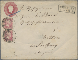 GA Preußen - Ganzsachen: 1855, GA-Umschlag 1 Groschen, Grosses Format Mit Zusatzfrankatur 1857, 1 Gr Ro - Andere & Zonder Classificatie