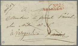 Br Preußen - Französische Armeepost: 1807, "No. 25 GRANDE-ARMÉE", Roter L2 Recht Klar Auf Briefhülle Mi - [Voorlopers