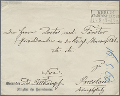 Br Preußen - Besonderheiten: 1860, "BERLIN.STADPOST-EXP.VII 15.3." Klar Auf Portofreiem Briefumschlag M - Autres & Non Classés