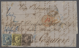 Br Sachsen - Marken Und Briefe: 1855/56: 10 Ngr. Cyanblau, 1 Ngr. Schwarz/mattgraurot Und 3 Ngr. Schwar - Saxe