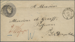 GA Sachsen - Ganzsachen: 1859, Ganzsachen-Umschlag 5 Ngr. Braunviolett Format A (oben Waagr. Faltspur) - Saxony