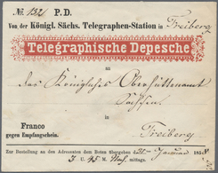 Br Sachsen - Besonderheiten: 1858, "TELEGRAMM"-Vordruckumschlag Mit Vermerk "Franco Gegen Empfangsschei - Saxe