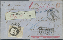 Br Sachsen - Besonderheiten: 1866, Incoming Mail, Interessanter Paketbegleitbrief Mit 5 Kr. Österreichi - Saxe