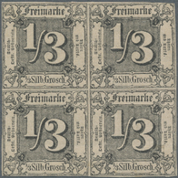 */ Thurn & Taxis - Marken Und Briefe: 1852, 1/3 Sgr Schwarz Auf Hellbraunocker Im Ungebrauchten Viererb - Altri & Non Classificati