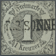 O Thurn & Taxis - Marken Und Briefe: 1852, 1 Kr. Schwarz A. Graugrün Mit 1807 Rayon-L1 "R.3.SONNE(NBER - Altri & Non Classificati