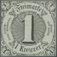 ** Thurn & Taxis - Marken Und Briefe: 1852 1 Kr. Schwarz Auf Graugrün, Postfrisches Vollrandiges Exempl - Autres & Non Classés