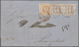 Br Thurn & Taxis - Marken Und Briefe: 1862, German States To China : Folded Envelope From THURN & TAXIS - Autres & Non Classés