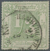 O Thurn & Taxis - Marken Und Briefe: 1866, 1/3 Sgr. Grün Mit Zentrischem Farbigem Durchstich Und K1 "H - Other & Unclassified