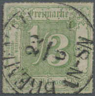 O Thurn & Taxis - Marken Und Briefe: 1866, 1/3 Sgr. Grün Mit Zentrischem Farbigem Durchstich Und K1 "B - Other & Unclassified