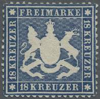 (*) Württemberg - Marken Und Briefe: 1861, 18 Kreuzer Freimarke Wappen Ungebraucht Mit Neugummi Und Klei - Andere & Zonder Classificatie