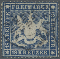 O Württemberg - Marken Und Briefe: 1861, 18 Kreuzer Freimarke Wappen Gestempelt Mit Plattenfehler III: - Autres & Non Classés