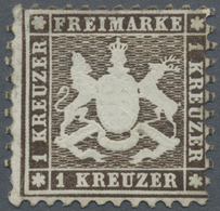 (*) Württemberg - Marken Und Briefe: 1862, Wappenausgabe 1 Kr. Schwarzbraun, Weit Gezähnt K10, Ungebrauc - Andere & Zonder Classificatie