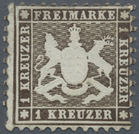 (*) Württemberg - Marken Und Briefe: 1862, Wappenausgabe 1 Kr. Schwarzbraun, Weit Gezähnt K10, Ungebrauc - Other & Unclassified